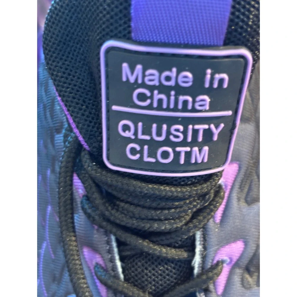 Qlusity Clotm Black and Purple Air Cushion Athletic Sneakers Trainers Size 40
